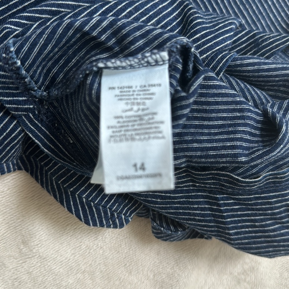 Splendid Girls Blue striped tank top -size 14 - Picture 4 of 5